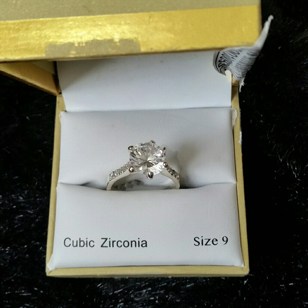 Charter Club Size 9 cubic zirconia solitairre ring